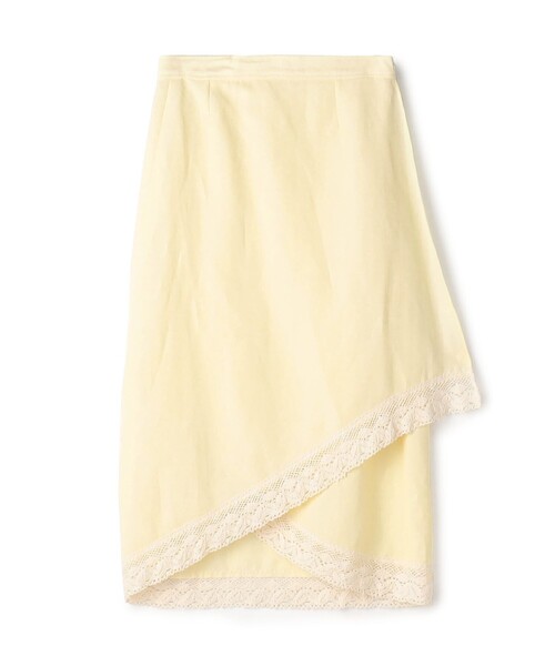 BACCA ナイロンリネンビンテージギャバジン レースコンビラップスカート BACCA（バッカ） スカート ナイロンリネンビンテージギャバジン レース