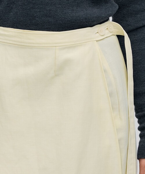 BACCA ナイロンリネンビンテージギャバジン レースコンビラップスカート BACCA（バッカ） スカート ナイロンリネンビンテージギャバジン レース