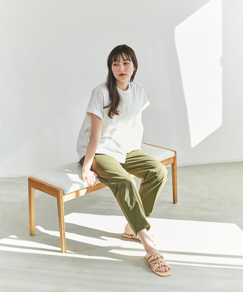 「ReNorm」 半袖ブラウス フリー オフホワイト レディース_画像6