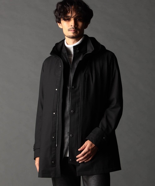 NICOLEニコルクラブフォーメン シンプルブラックスタンドカラージャケット NICOLE CLUB FOR MEN（ニコルクラブフォーメン） コート ジャケット
