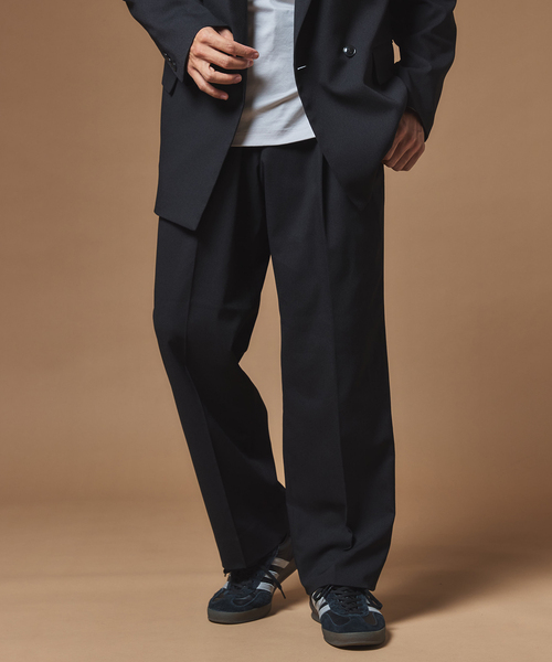 未使用美品！EDIFICE スーツ上下 パンツ 紺 クールマックス素材 クールマックス」マックスストレッチパンツ【セットアップ・別売り