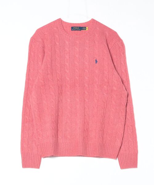 POLO RALPH LAUREN ウールカシミヤ ケーブルニット ピンク POLO RALPH LAUREN（ポロ・ラルフローレン） セーター ニット ケーブル