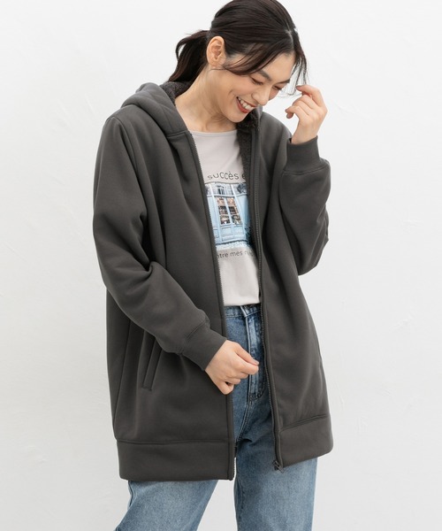 Honeys（ハニーズ） パーカー 「ハニぽか」裏ボアロングパーカー