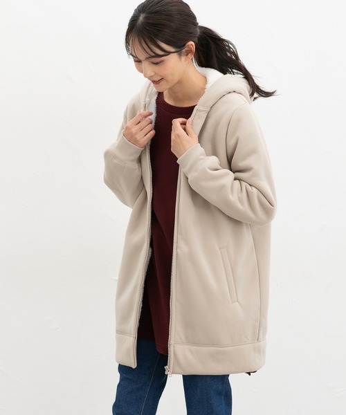 Honeys（ハニーズ） パーカー 「ハニぽか」裏ボアロングパーカー