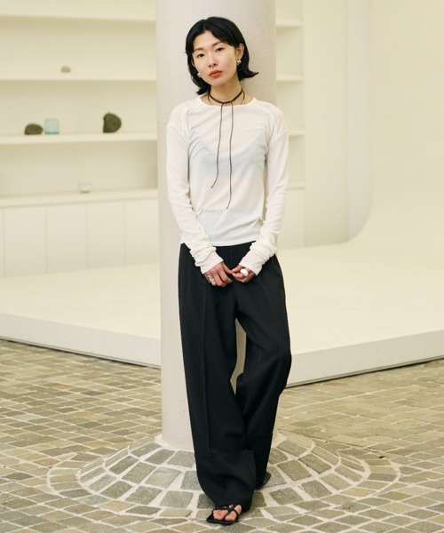 AIC. tシャツ シアーリブ切り替えロンティー レディース : ZOZOTOWN AIC. tシャツ シアーリブ切り替えロンティー レディース : ZOZOTOWN