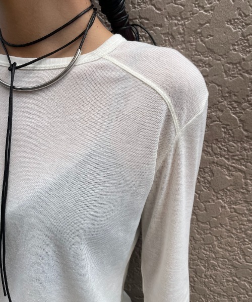 AIC. tシャツ シアーリブ切り替えロンティー レディース : ZOZOTOWN