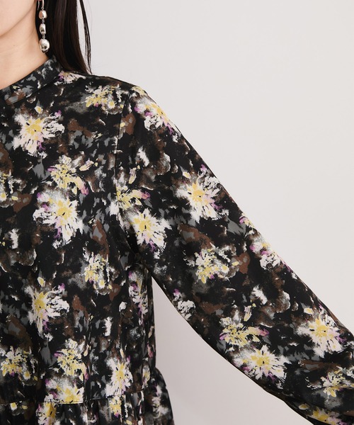 LE CERCLE par rope' ワンピース ニュアンスフラワープリント