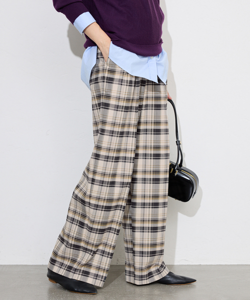 SLOBE IENA（スローブイエナ） パンツ ナロータックチェックトラウザー