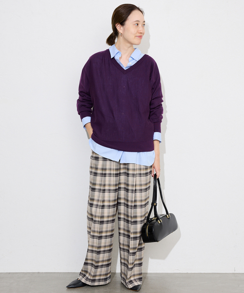 SLOBE IENA（スローブイエナ） パンツ ナロータックチェックトラウザー