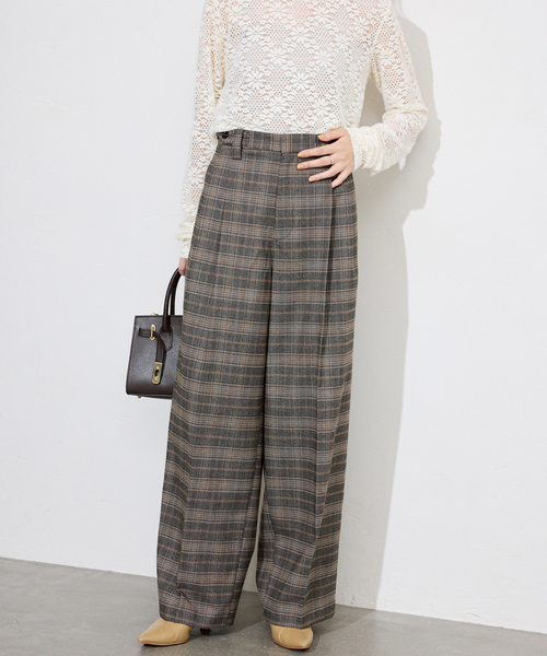 SLOBE IENA（スローブイエナ） パンツ ナロータックチェックトラウザー