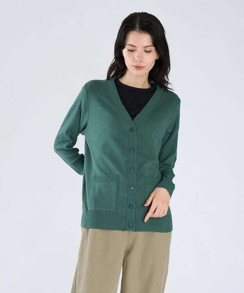 agnes b.（アニエスベー） カーディガン ”b.”ロゴ刺繍 コットン V