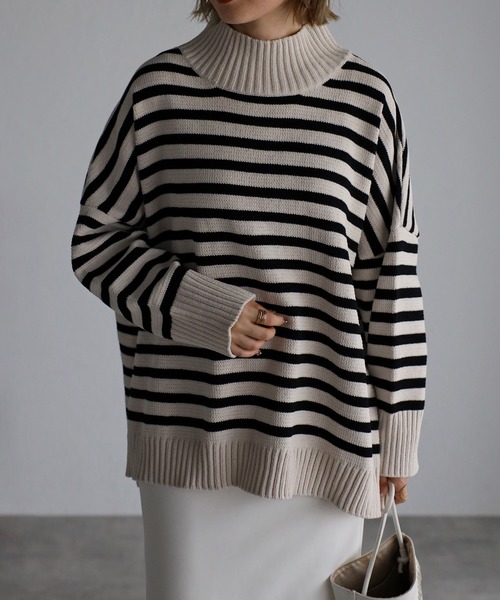 「Bonjour Sagan」 「refined works」長袖ニット FREE ライトベージュ レディース_画像3