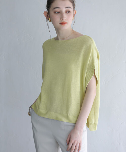 「La TOTALITE」 半袖ニット FREE ブラック レディース_画像6