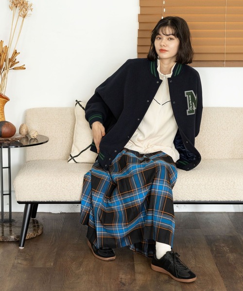 「niko and...」 スタジャン LARGE モカ レディース_画像2