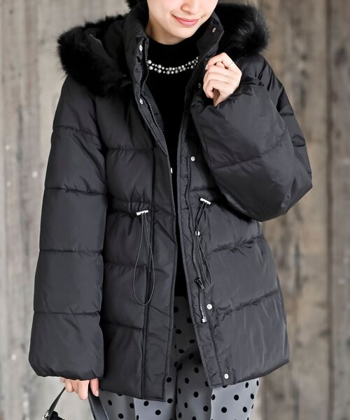 r・p・s（アールピーエス） コート アウター ベルト付き中綿フード