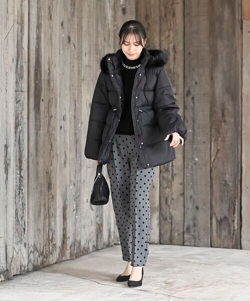 r・p・s（アールピーエス） コート アウター ベルト付き中綿フード