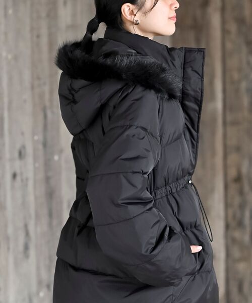 r・p・s（アールピーエス） コート アウター ベルト付き中綿フード