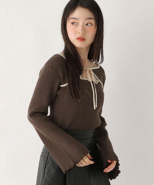 Heather（ヘザー） ニット セーター 2WAYフロントカットアウトニット
