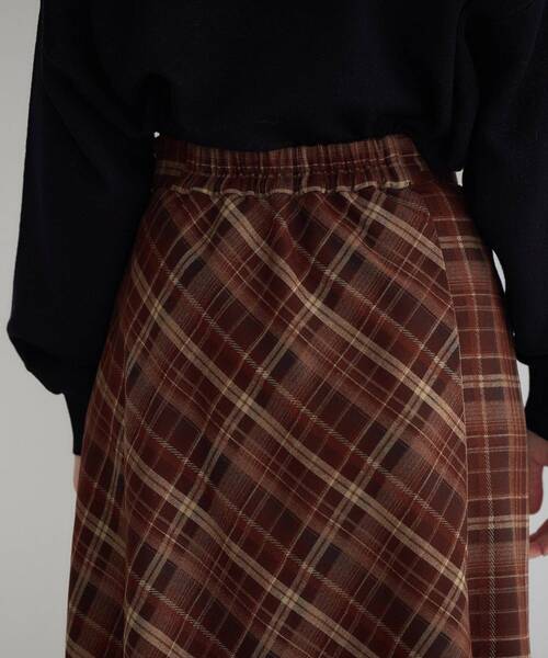 YECCA VECCA（イェッカヴェッカ） スカート チェック柄アシメデザイン