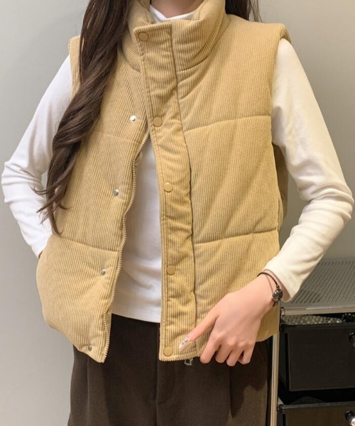 ダウンベスト ベスト コーデュロイダウンベスト レディース : ZOZOTOWN