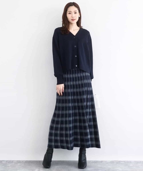 よっこ　6A ミシェル　スカートとニット MK MICHEL KLEIN（エムケー ミッシェルクラン） スカート チェック柄