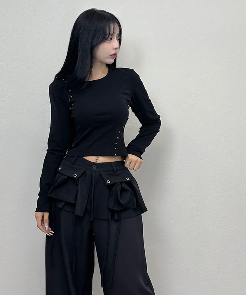 FOLLOWIN（フォロウィン） tシャツ 4COLOR/スタッズアクセント