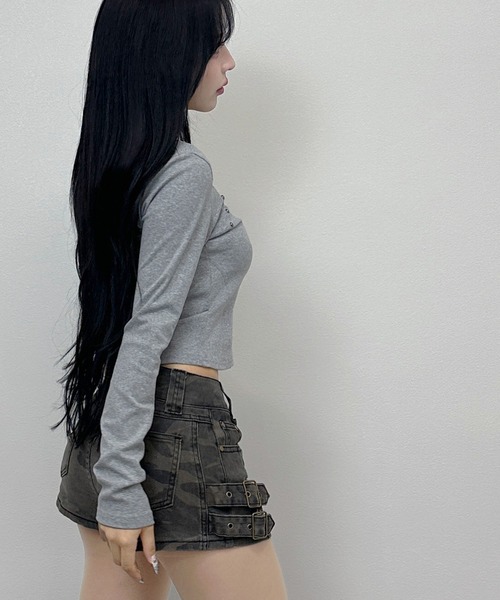 FOLLOWIN（フォロウィン） tシャツ 4COLOR/スタッズアクセント