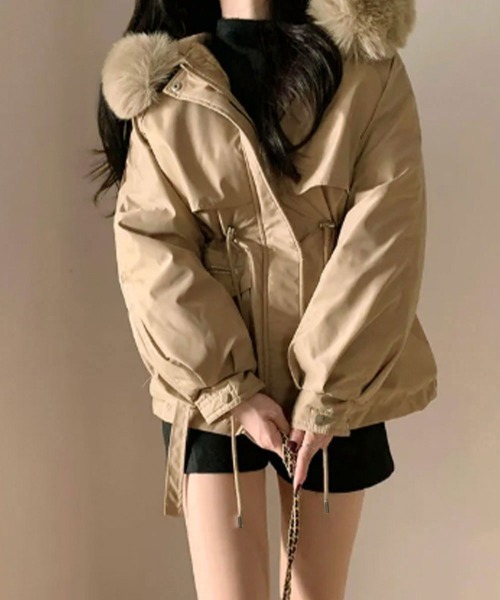 ダウンコート ダウンジャケット ファー付 ドロスト レディース