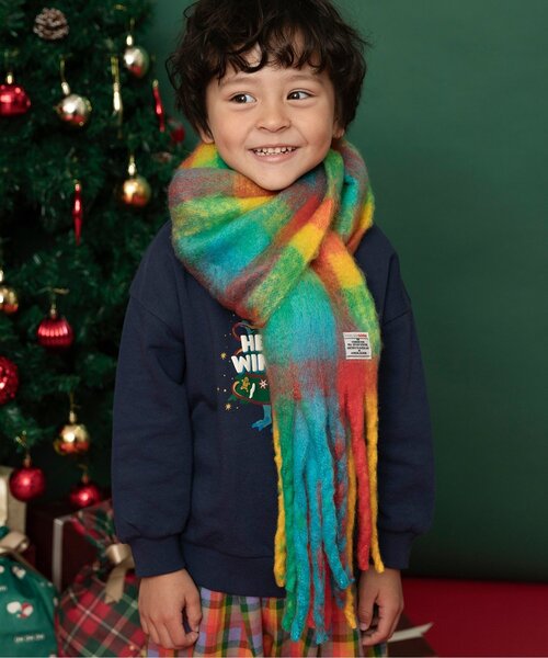 BREEZE（ブリーズ） マフラー シャギーチェックマフラー キッズ 子供