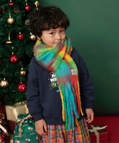 BREEZE（ブリーズ） マフラー シャギーチェックマフラー キッズ 子供