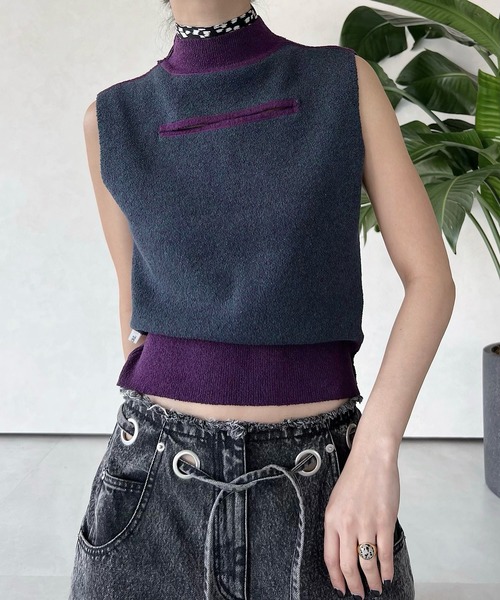 「musubore」 デニムパンツ FREE グレー レディース_画像6