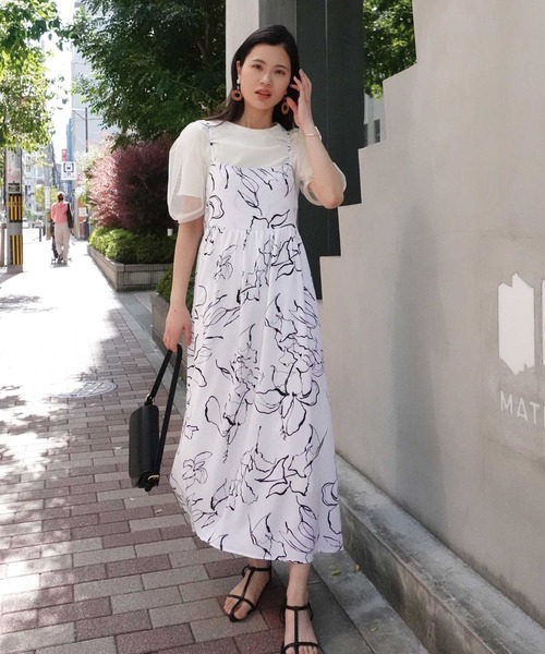 「CORNERS」 キャミソールワンピース L ブラック レディース_画像3