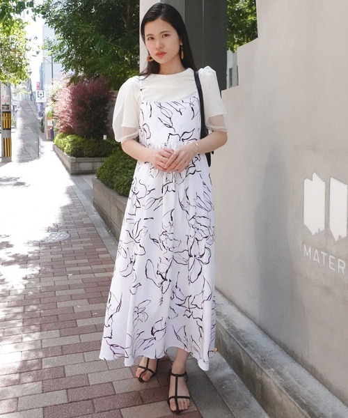 「CORNERS」 キャミソールワンピース L ブラック レディース_画像4