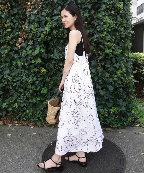 「CORNERS」 キャミソールワンピース L ブラック レディース_画像7