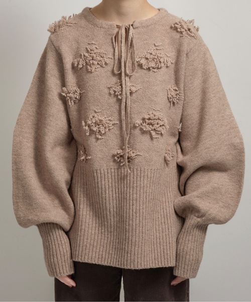 lawgy（ラウジー） ニット セーター string neck 2way fringe knit