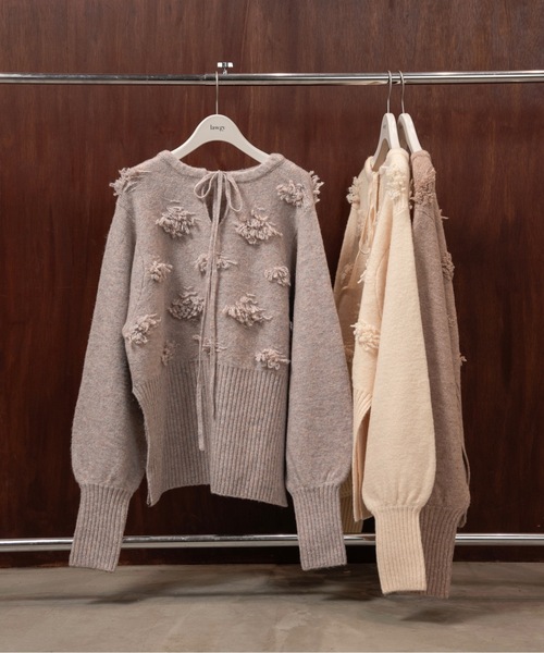 ニット/セーター lawgy 2way design knit lawgy（ラウジー） ニット セーター string neck 2way fringe knit