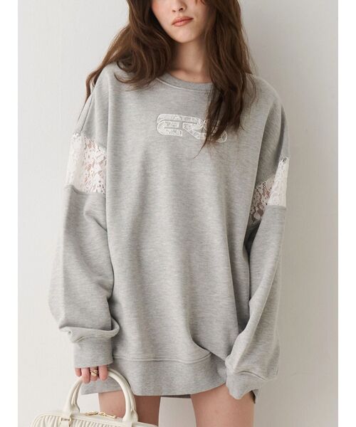 EVRIS（エヴリス） トレーナー スウェット レースEmbroideryスウェット