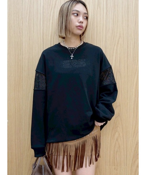EVRIS（エヴリス） トレーナー スウェット レースEmbroideryスウェット