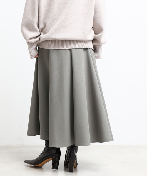 Deuxieme Classe OPTIMO フレアスカート　ベージュ 新品】Deuxieme Classe OPTIMO FLARE スカート紺 ドゥーズィエムクラス