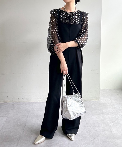 「SHENERY」 オーバーオール 36 ブラック レディース_画像2