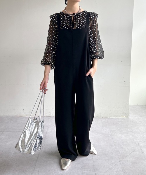 「SHENERY」 オーバーオール 36 ブラック レディース_画像6