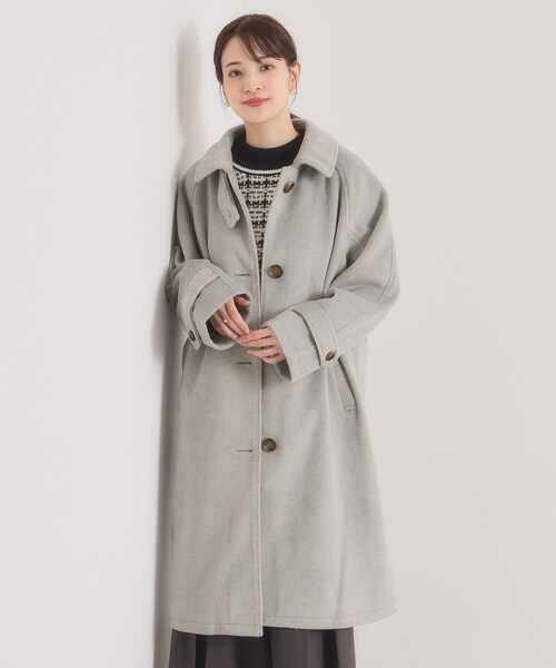 ももちゃんY'sのロングコート　ウール＆グレー ITS'DEMO（イッツデモ） ステンカラーコート コート モッサ風ロング