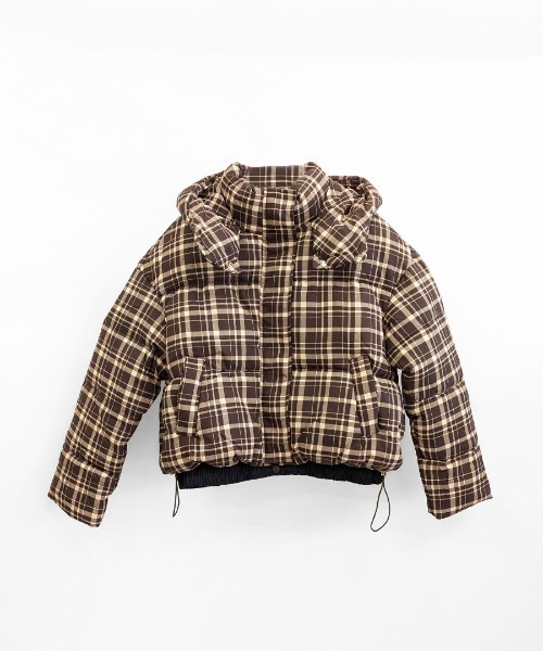 REMUR ダウンコート ダウンジャケット チェック柄中綿ジャケット