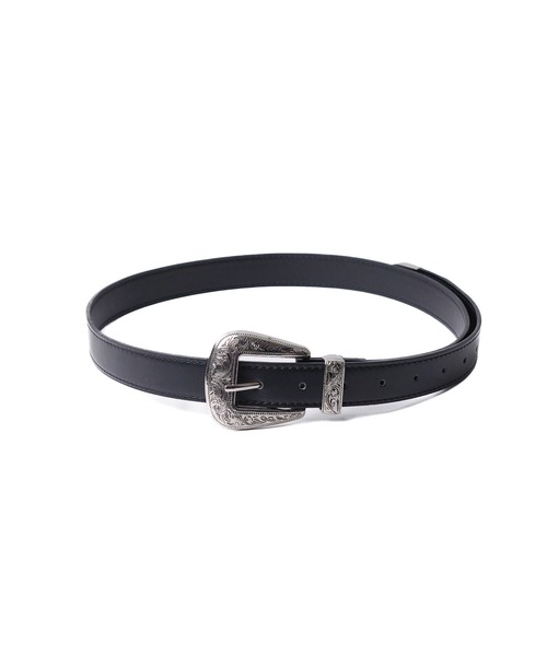 NEIGHBORHOOD ネイバーフッド 24AW LEATHER BELT ステッチデザイン レザーベルト ブラック シルバー金具 242PKNH-AC02 NEIGHBORHOOD ネイバーフッド 24AW LEATHER BELT ステッチデザイン