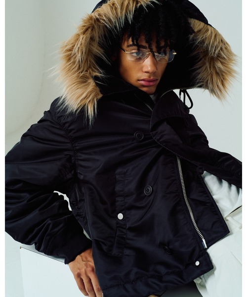 ADAMPATEK ブラック アウター　ミリタリーコート ADAM PATEK（アダムパテック） ミリタリージャケット モッズコート