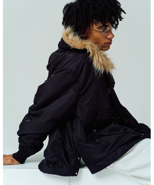 ADAMPATEK ブラック アウター　ミリタリーコート ADAM PATEK（アダムパテック） ミリタリージャケット モッズコート