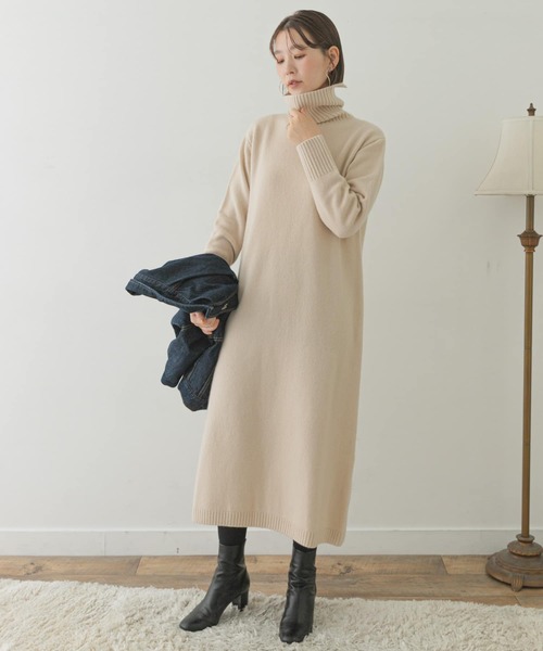 「F by ROSSO」 ニットワンピース 36 アイボリー レディース_画像2