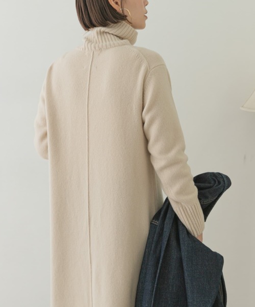 「F by ROSSO」 ニットワンピース 36 アイボリー レディース_画像3