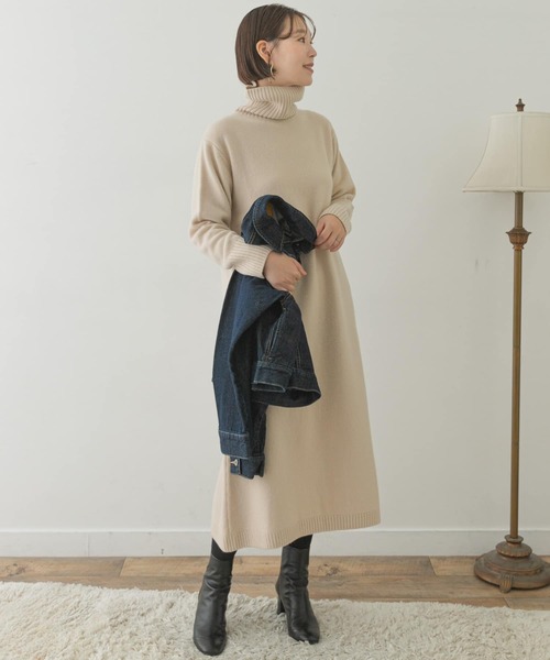 「F by ROSSO」 ニットワンピース 36 アイボリー レディース_画像9