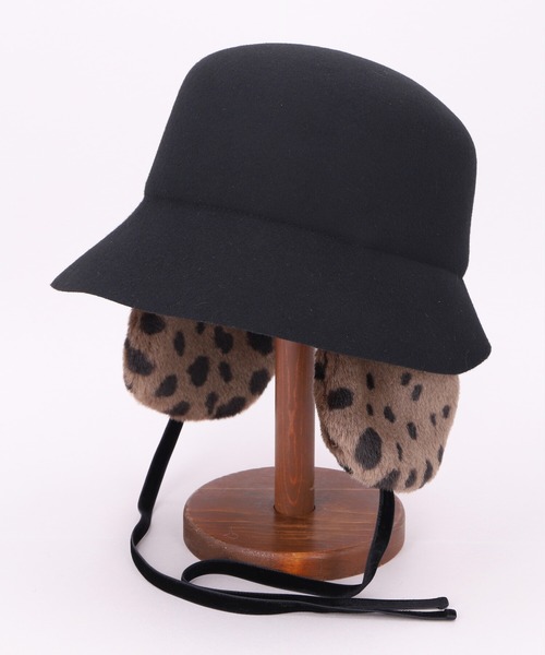 CA4LA バケットハット ブラック PUFF CA4LA 黒 調整可能 ウールバケットハット ブラック ボアバケットハット